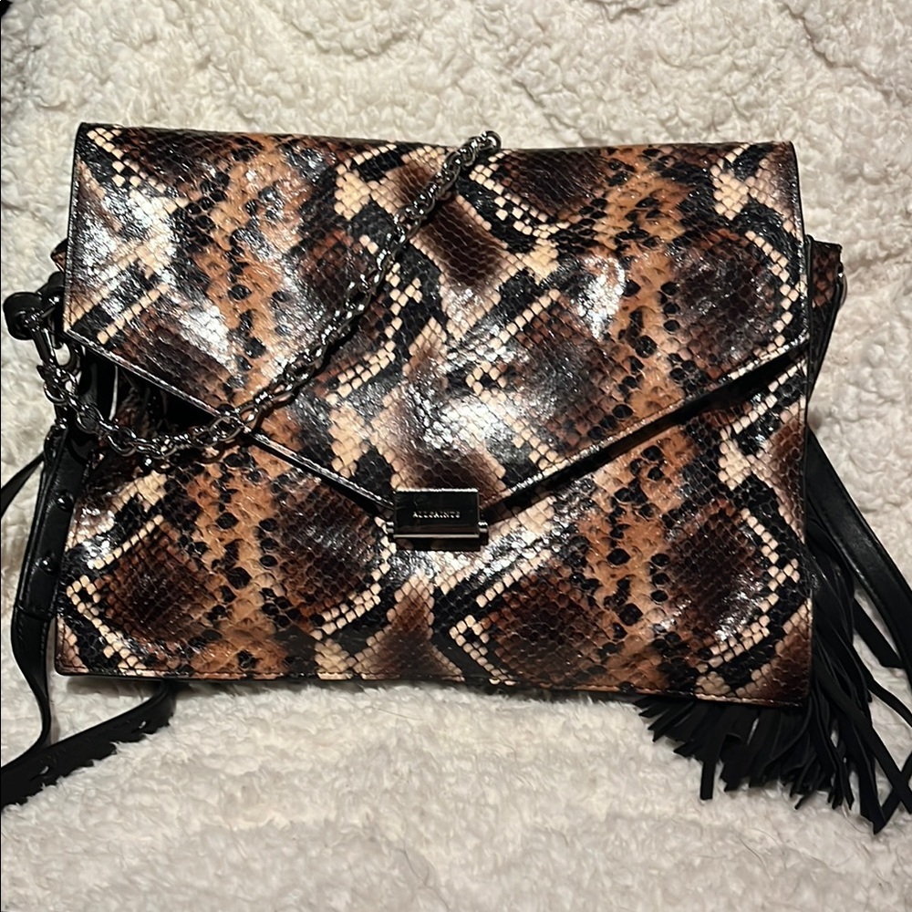 All Saints Crossbody Bag in Brown and Black